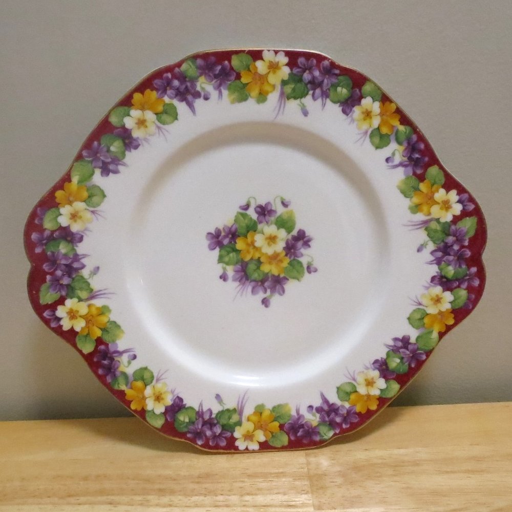 Paragon Spring Melody Cake Serving Plate Double Warrant Fine Bone China England